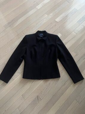 Ann Taylor Black Tailored Zip-Front Blazer